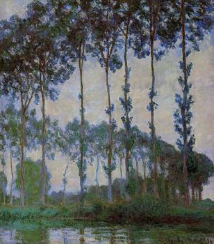 Claude Oscar Monet : Poplars on the Banks of the River Epte at Dusk